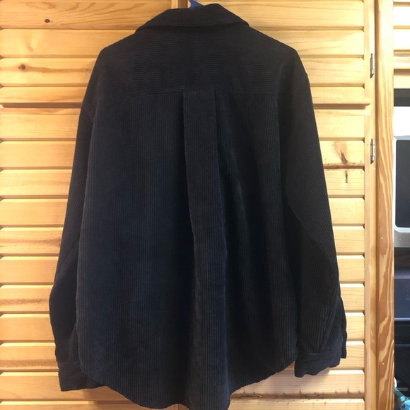 LA MIEL Women’s Oversized Black Corduroy Shacket, Size L - Picture 6 of 9